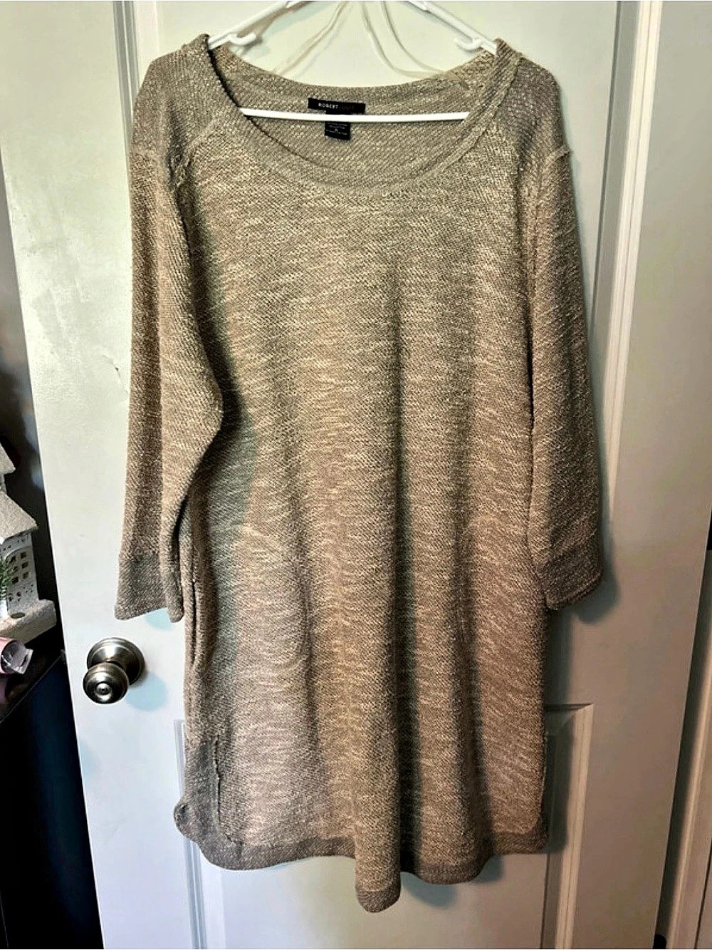 Robert Louis Knit Mini Sweater Dress in Brown Size Large